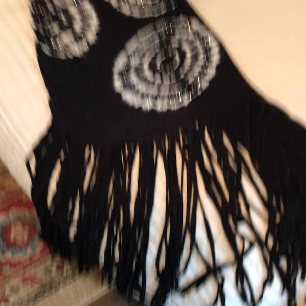 INC International Concepts (Macys) Tie dye  maxi w long fringed hem. - Picture 4 of 4